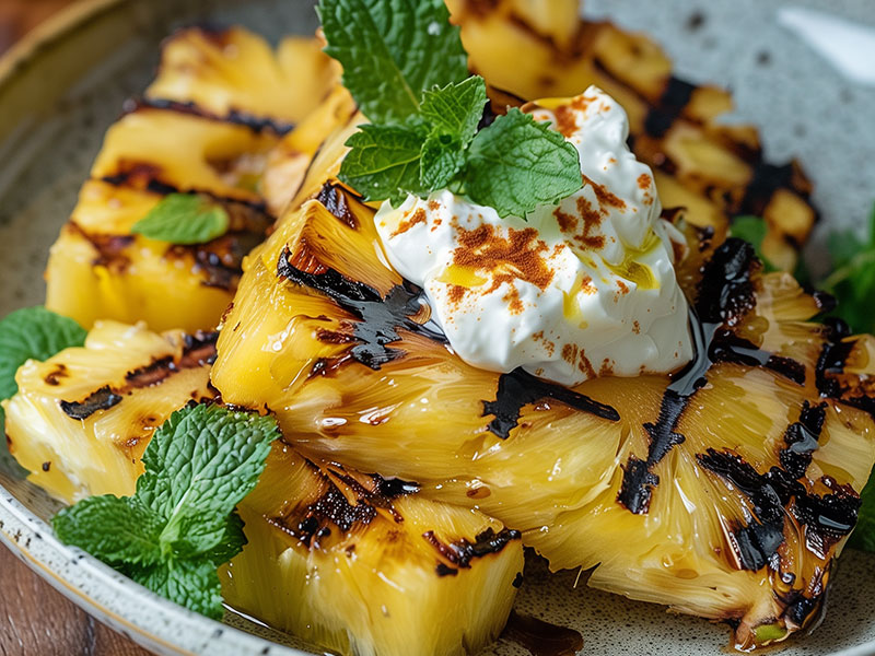 Gegrillte Ananas mit Mascarponecreme